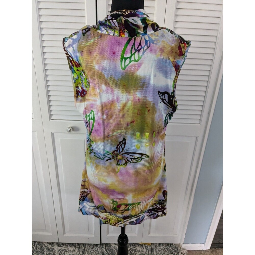 Sao Paulo Dress Women's Sz 12 Bodycon Art Mini Tunic Colorful Y2K Butterfly - Picture 8 of 12